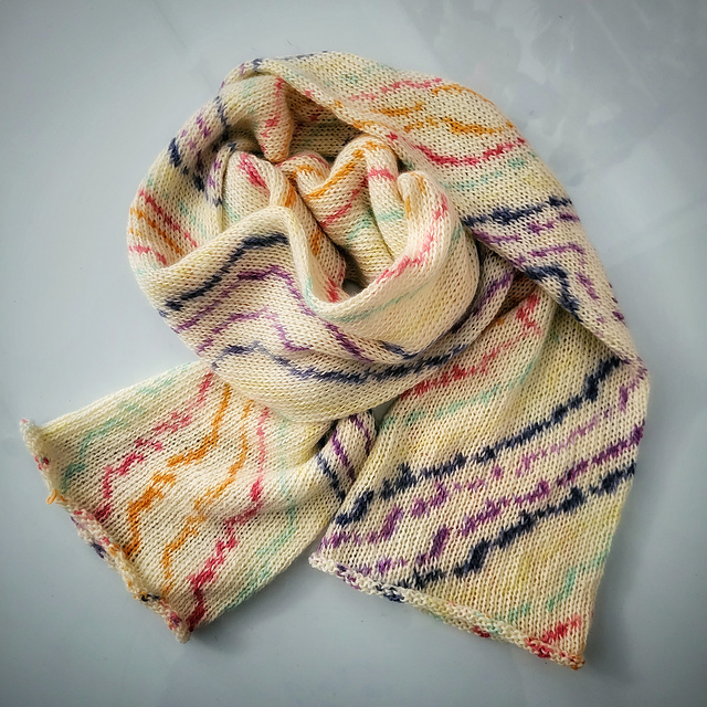 2 ply Cashmere Art Scarf pattern 