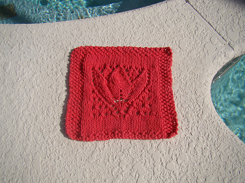 Margaret Tulip 9" Dishcloth Afghan Block Square photo 8
