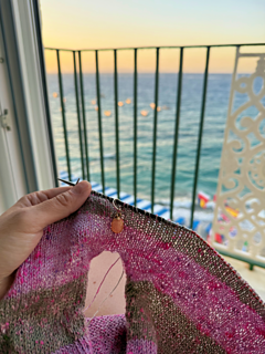 Knitting in Capri Hotel Room :hearts: