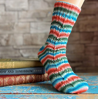 Featured with the exclusive self-striping colour dyed for the Mystery Sock Club Members, March 2025