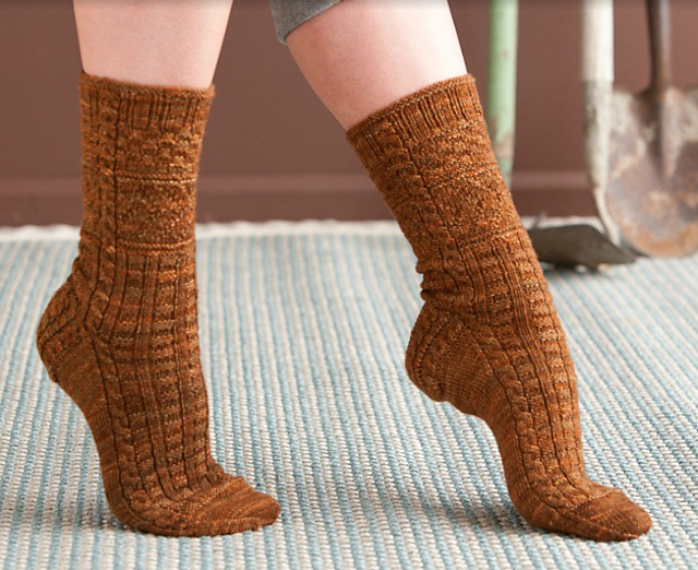 Ravelry Gansey Clock Socks pattern by Ann Budd