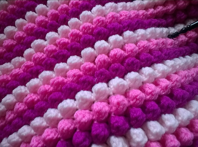 pink bobble blanket