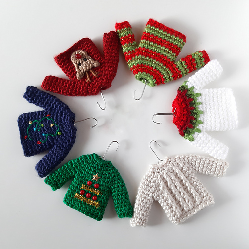 Christmas sweater ornaments