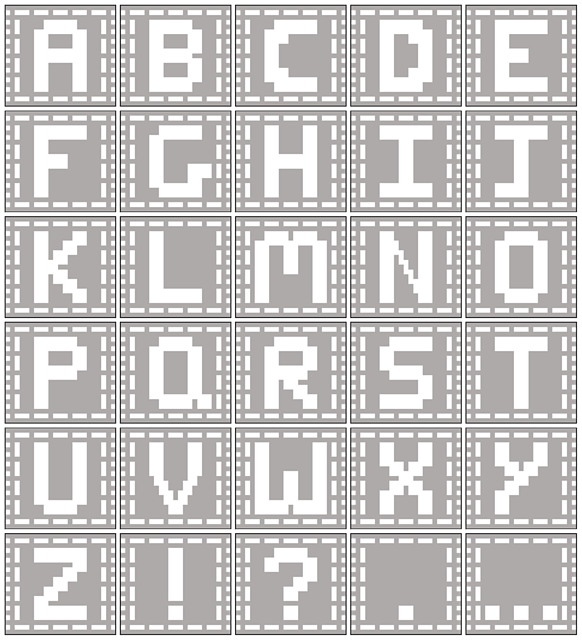 Ravelry Mosaic Alphabet squares pattern by Luna Holmes