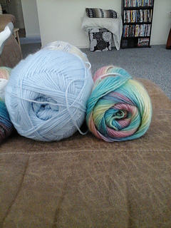 Yarns used for this project.  If anyone knows the name to these, please post them