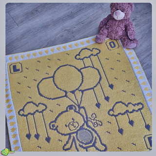 Mosaic Teddy Afloat Crib Blanket
