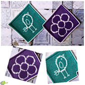 Mosaic Tweety Bird & Blossom Potholders