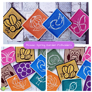 Mosaic Spring Garden Potholders