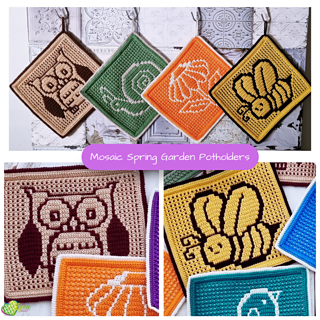 Mosaic Spring Garden Potholders