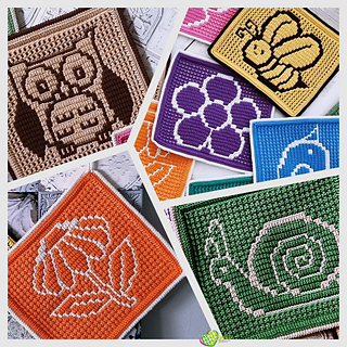 Mosaic Spring Garden Potholders