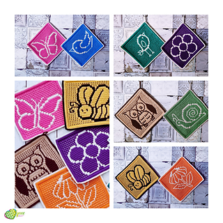 Mosaic Spring Garden Potholders