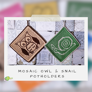 Mosaic Owl & Snail Potholders