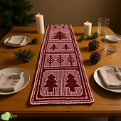 Festive Trees Tablerunner by Nancy McKain