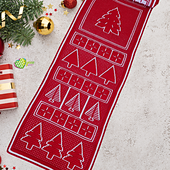 Mosaic Yuletide Trees Tablerunner