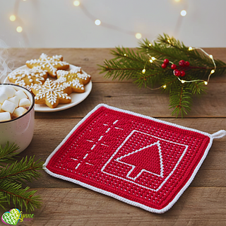 Mosaic Yuletide Trees Potholders