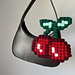 Pixel cherry bag charm pattern
