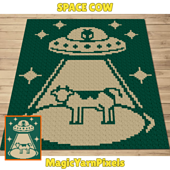 Space Cow C2C Crochet Pattern by MagicYarnPixels
