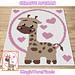 Giraffe With Hearts Afghan C2C Crochet Pattern by Magic Yarn Pixels