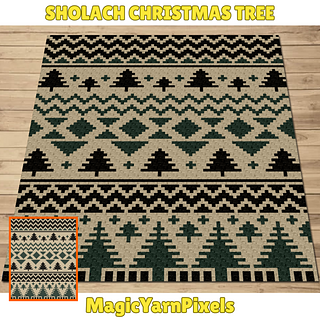 Sholach Christmas Tree C2C Crochet Pattern by Magic Yarn Pixels