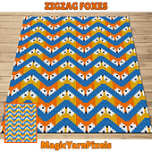 Zigzag Foxes C2C Crochet Pattern by Magic Yarn Pixels