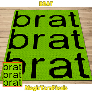 Brat CharliXCX Crochet Pattern by Magic Yarn Pixels