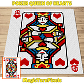 Poker Queen Of Hearts Crochet Pattern by Magic Yarn Pixels