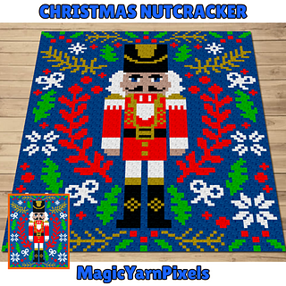 Christmas Nutcracker C2C Crochet Pattern by Magic Yarn Pixels