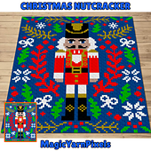 Christmas Nutcracker C2C Crochet Pattern by Magic Yarn Pixels