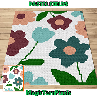 Pastel Fields C2C Crochet Pattern by Magic Yarn Pixels