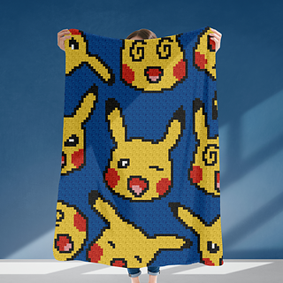 Pikachu Print C2C Crochet Pokemon Blanket Pattern