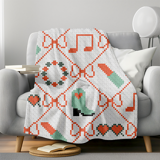 Coquette Bow Print C2C Crochet Blanket Pattern