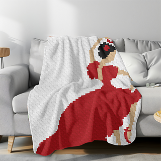 Red Flamenco Dancer C2C Crochet Blanket Pattern