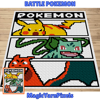 Battle Pokemon Crochet Blanket Pattern