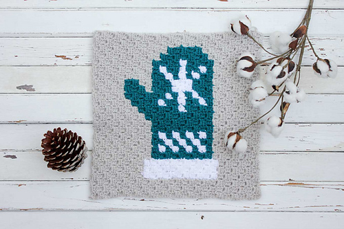 C2C Christmas Mitten Afghan Block photo 1
