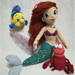Knitted Mermaid and Flounder fish, Crab Sebastian pattern 