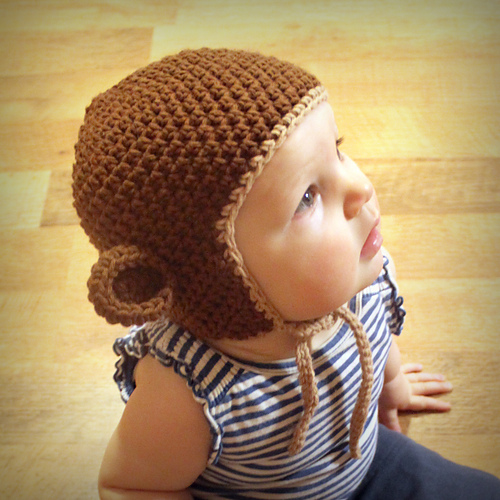 Monkey Hat (sizes newborn to adult)