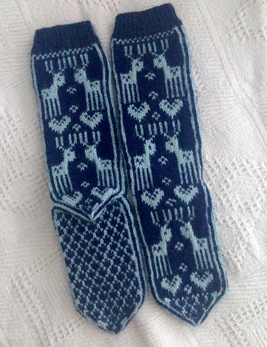 Russesokk med reinsdyr - Maria Simonsen