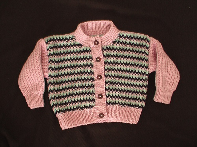 MS Girls Striped Cardigan