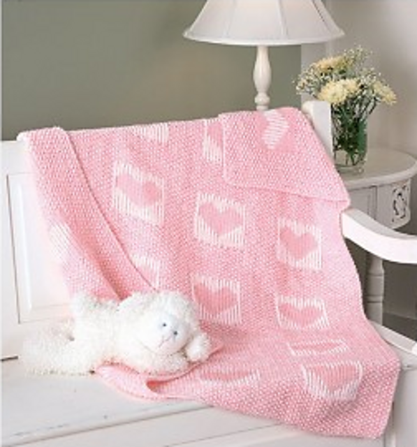 Ravelry Double Hearts Blanket pattern by Peggy Graham