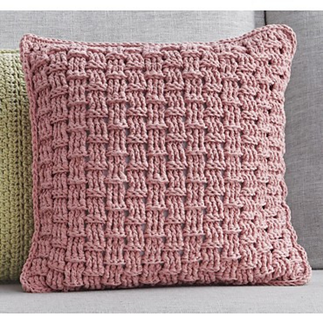 Ravelry Basketweave Pillow pattern by Mary Maxim