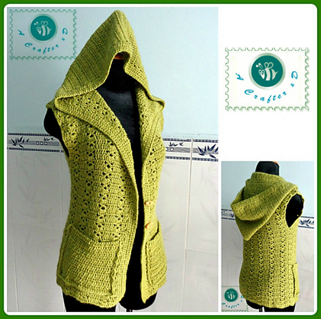 Ravelry Women's Hooded Vest pattern by Maz Kwok