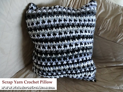 Scrap Yarn Crochet Pillow photo 3