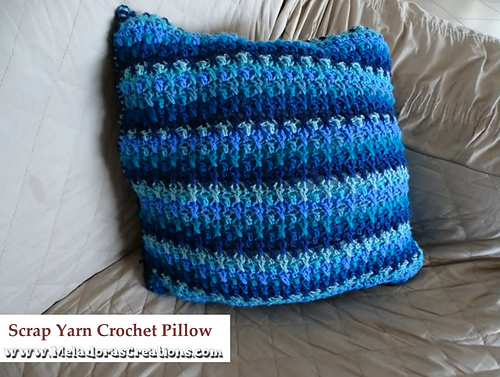 Scrap Yarn Crochet Pillow photo 4