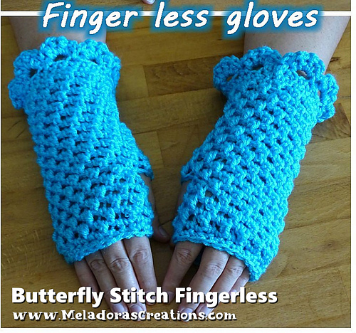 Fingerless gloves - Butterfly stitch photo 3
