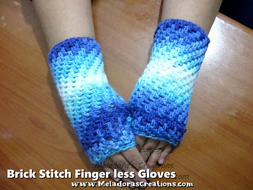 Brick Stitch Fingerless Gloves photo 3