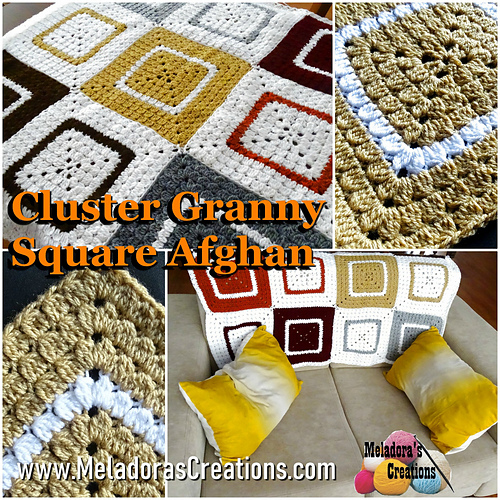 Cluster Granny Square Afghan photo 6