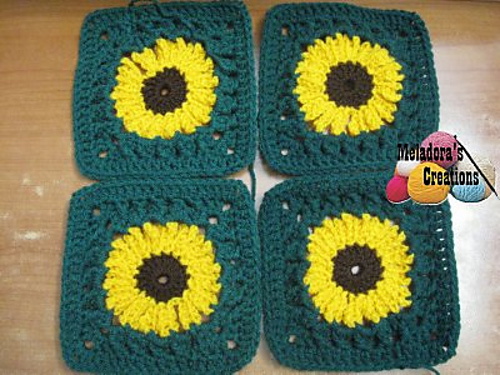 Sunflower Granny Square photo 2