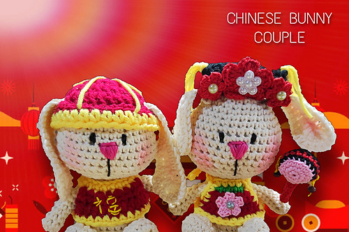 Ravelry: Chinese Bunny Couple pattern by Melani Halim