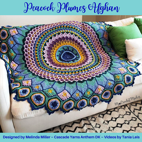 Peacock Plumes Afghan - Melinda Miller