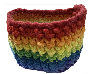Rainbow version made with 100g yarn and 15mm hook